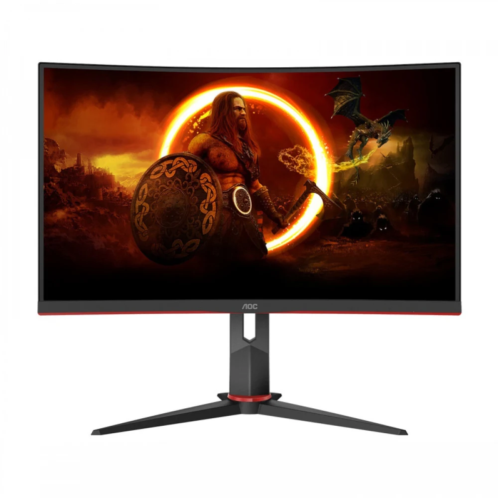 Изогнутый Игровой монитор 27" AOC C27G2Z3/BK/01 VA, 1920x1080, 280Hz, 1мс, 300кд/м, Угол Обзора 178/178, 3000:1, SRGB, Adaptive Sync, Low Blue Light, VESA 100x100, 2xHDMI, 1xDP, 1x Audio out, Наклон
