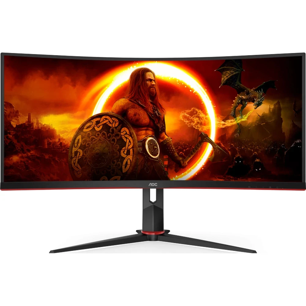 Монитор 34" AOC CU34G2XP Black (VA, изогнутый, 3440x1440, 180Hz, 1 ms, 178°/178°, 80M:1, +2xHDMI 2.0, +2xDisplayPort 1.4, +4xUSB 3.0, +MM, +регулировка по высоте)