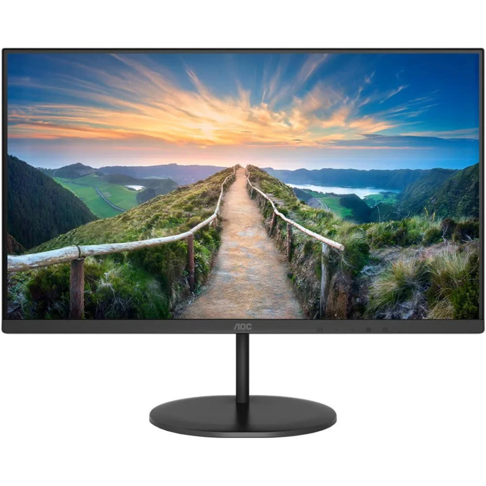 Монитор с Безрамочным Дизайном 23.8" AOC Q24V4EA IPS 2560х1440 16:9 75Hz 250кд/м2 4мс Угол Обзора 178\178. 1000:1 20млн:1 HDMI DP Черный. Элегантный внешний вид и насыщенные цвета с любого угла