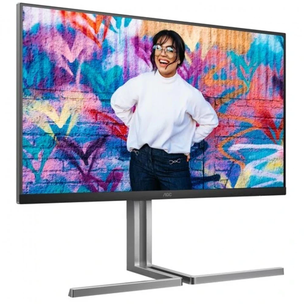 Монитор 31.5" AOC U32U3CV IPS, 3840x2160, 60Hz, 4ms, 400сd/m, 1000:1, HDR10 | 2xHDMI(2.0), DP(1.4), Type-C(PD-96W), 4xUSB 3.2, RJ45 | HAS, InPSU, Speakers, Vesa 100, Black/Grey