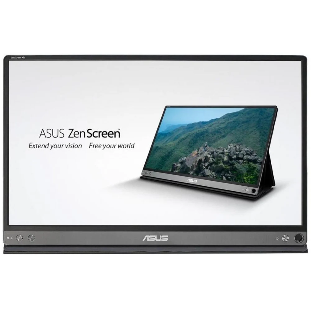 ASUS ZenScreen Go MB16AP 15.6" USB Type-C Portable Monitor, 1920x1080, IPS, 16:9, 220cd/㎡, 800:1, 5ms(GTG), 178°/ 178°, 60Hz, USB-Cx1, Smart Case, Silver+Black