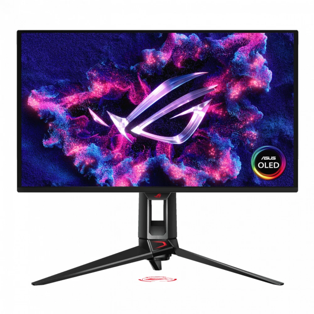 Монитор Asus 26.5" ROG Swift PG27UCDM черный QD OLED LED 16:9 HDMI полуматовая HAS Piv 1500000:1 1000cd 178гр/178гр 3840x2160 240Hz FreeSync Premium Pro DP Quad 4K (2160p) USB 7.62кг