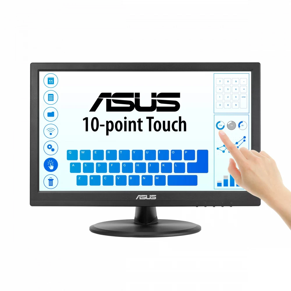 Монитор Asus 15.6" VT169HE черный IPS LED 5ms 16:9 HDMI матовая 1000:1 220cd 178гр/178гр 1920x1080 60Hz VGA FHD Touch 4.11кг