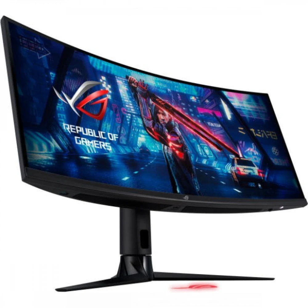 ASUS 34" ROG Strix XG349C IPS LED изогнутый, ProGaming, 3440x1440, 1ms, 400cd/m2, 100Mln:1, 178°/178°, HDMI, DP, USB Type-C, 180Hz, HDR 400, MM, G-SYNC, Tilt, Swivel, HAS, VESA, Black, 90LM06V0-B01A