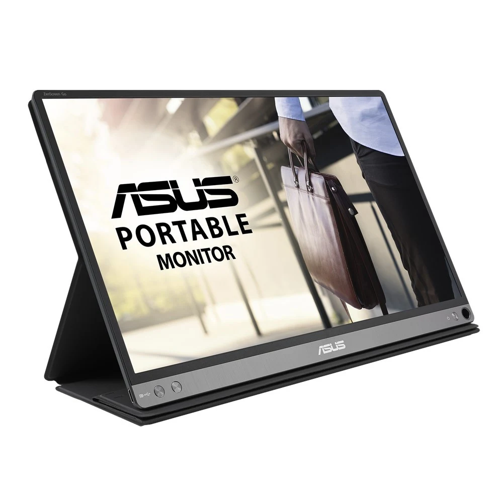 ASUS 15.6" MB16AP IPS USB-Portable Monitor, 1920x1080, 5ms, 220cd/m2, 800:1, 178°/178°, USB Type-C/3.0, Pivot Auto-Rotate, Ultra-slim, SmartCase, Compatible Thunderbolt 3, DarkGray, 90LM0381-B02170