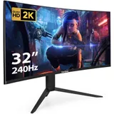 Монитор изогнутый игровой 240 Гц 32" ExeGate Combat EC3207TA (VA Curved R1500 LED Grade A+, 2K, 2560x1440@240Гц (WQHD), 300cd/m2, 3000:1, 178°/178°, 1ms, HDMI, 2xDisplayPort, USB, аудио-выход, RGB-п