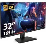 Монитор игровой 165 Гц 32" ExeGate Combat EG3207A (IPS LED Grade A+, 2K, 2560x1440@165Гц (WQHD), 16:9, 300cd/m2, 1000:1, 178°/178°, 1ms, 2xHDMI, DisplayPort, USB, аудио-выход, RGB-подсветка, Flicker