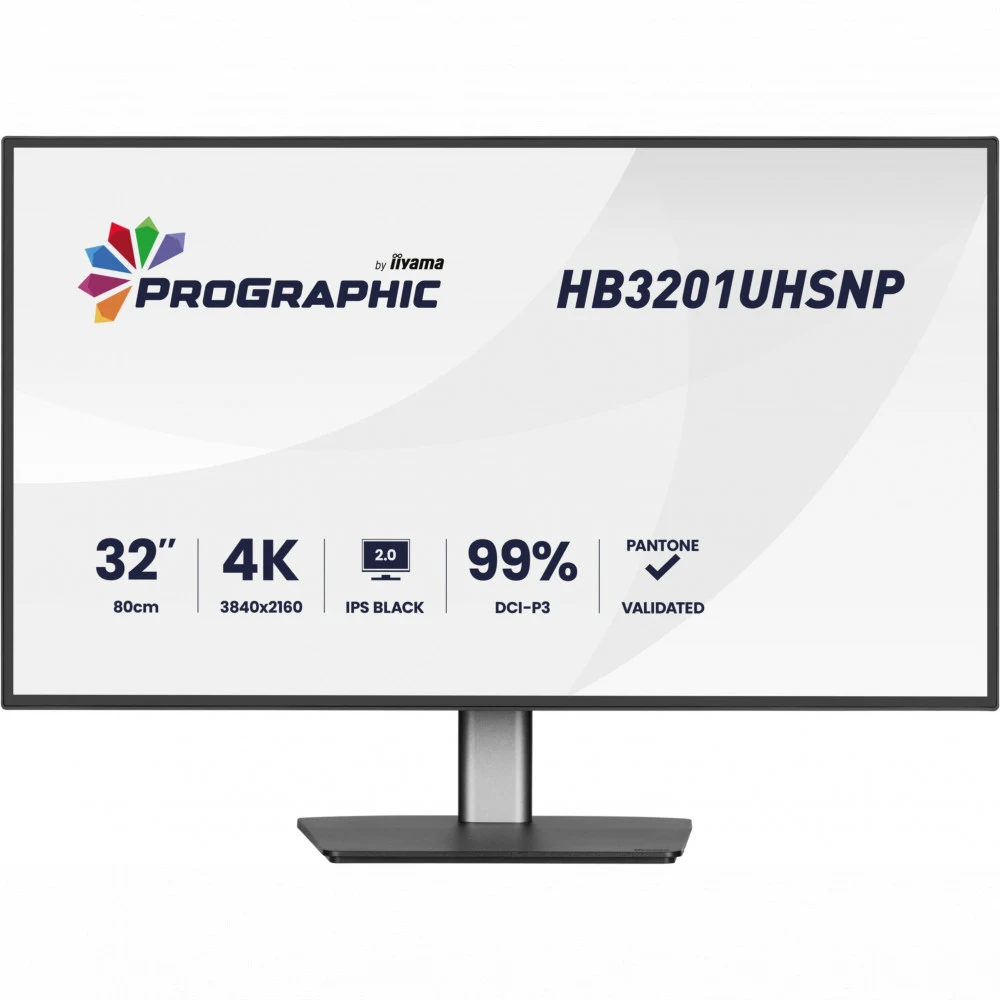 Монитор, iiyama, ProGraphic HB3201UHSNP-B1, 31.5", 3840x2160, IPS, 16:9, 60 Гц, 450 кд/м2, 4 мс, 3000:1, 180/180, HDMI*1, DP*1, USB-C*1, Черный
