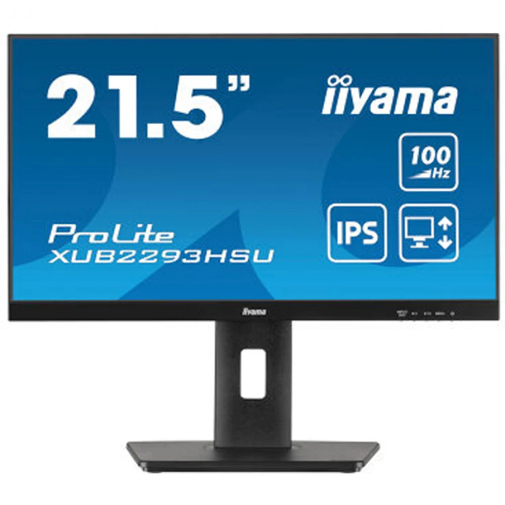 Монитор, iiyama, ProLite PL2293H, XUB2293HSU-B7, 21.5", 1920 x 1080, IPS, 100Гц, HDMI, DP, USB 2.0, 300 кд/м, 1000:1, 1мс, 178/178, 16:9, Черный