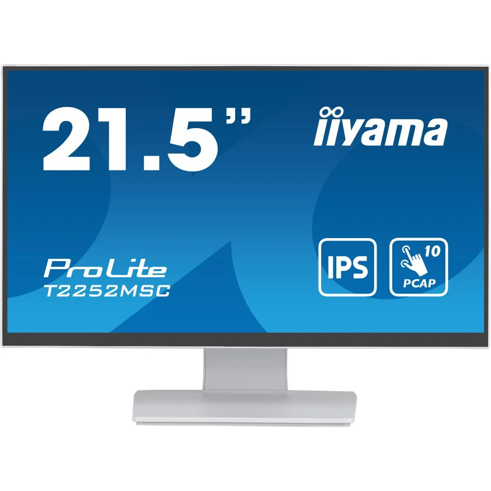 Монитор, iiyama, ProLite PL2252M, T2252MSC-W2, TOUCH, 21.5", 1920x1080, IPS, 60 Гц, HDMI*1, DP*1, USB (v3.2 x2), 250кд/м2, 1000:1, 5мс, Регулировка наклона/поворота/высоты/вращения, 100x100, 178/178