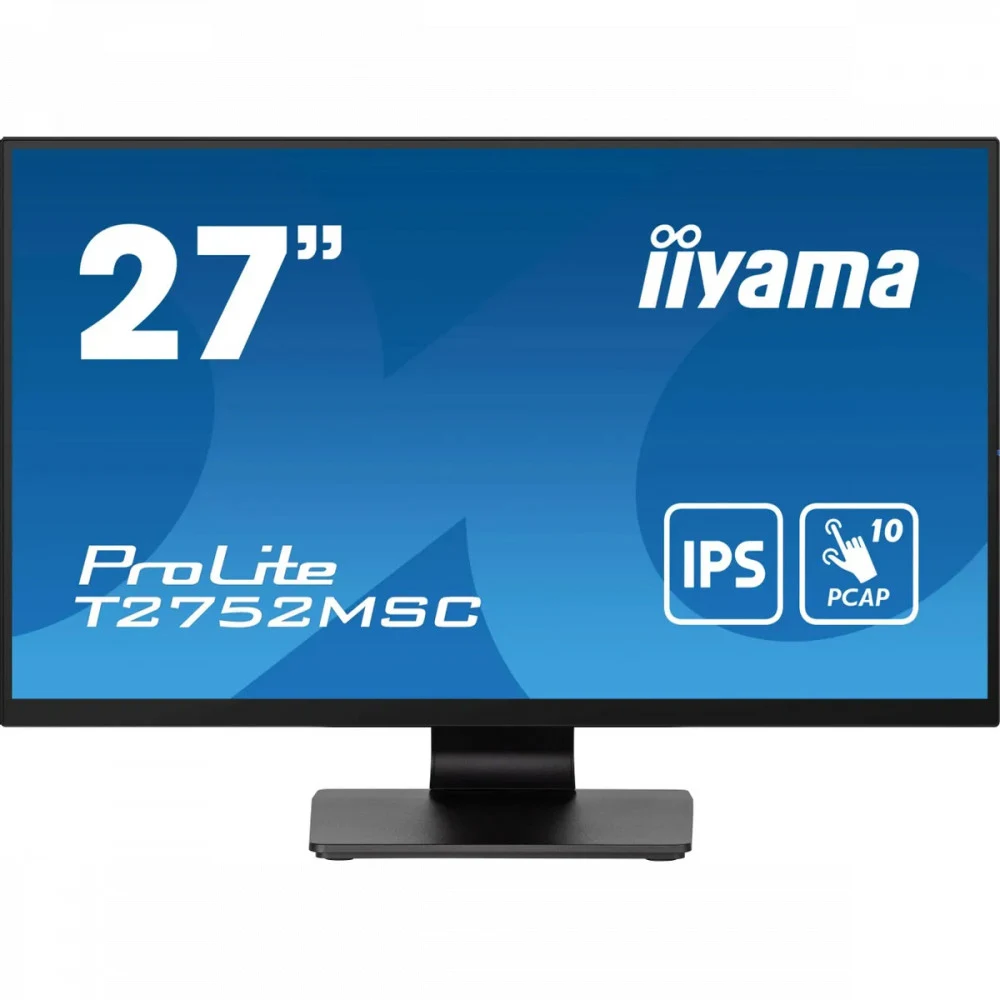 Монитор Iiyama 27" ProLite T2752MSC-B1 черный IPS LED 5ms 16:9 HDMI M/M матовая 1000:1 400cd 178гр/178гр 1920x1080 60Hz DP FHD USB Touch 6.7кг