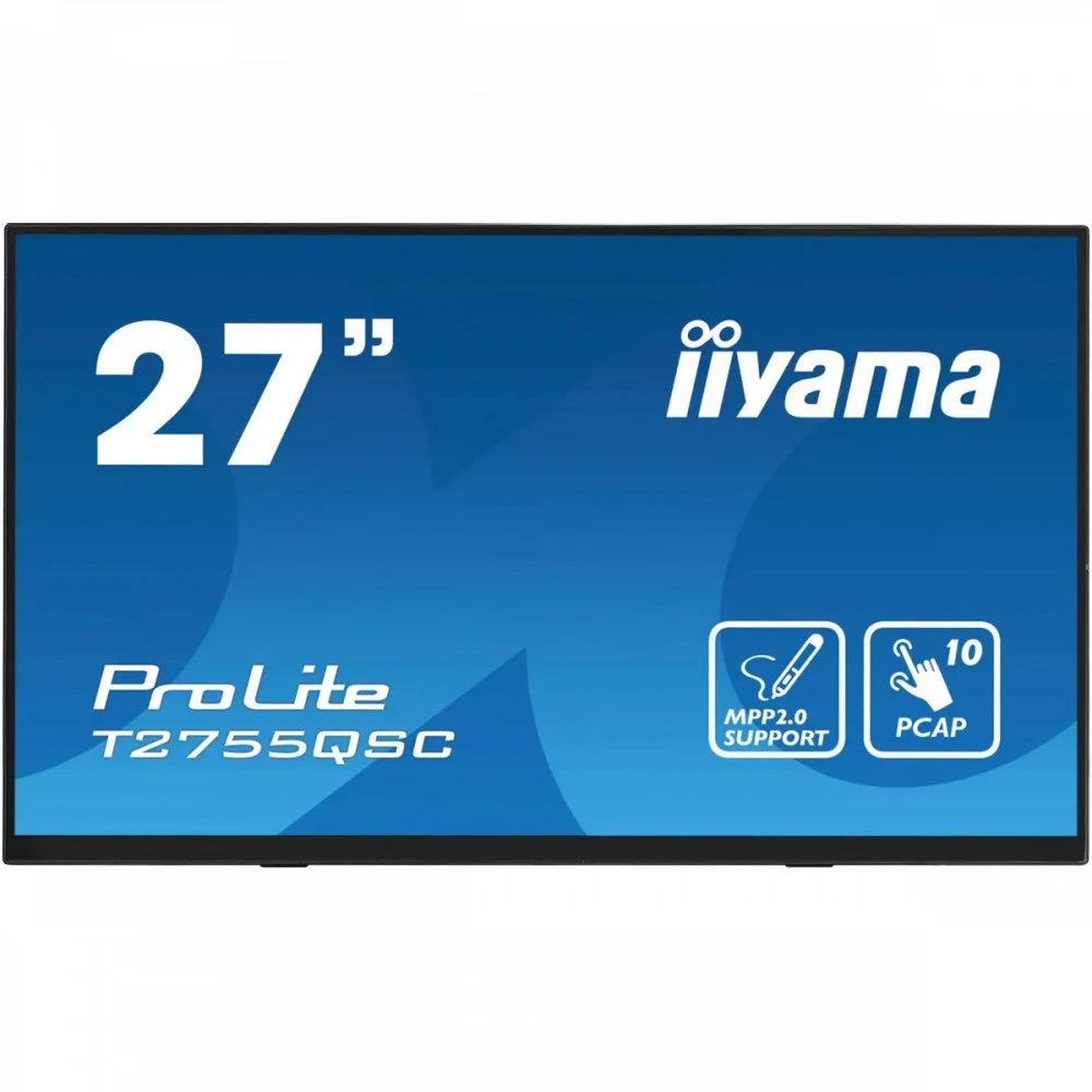 Монитор, iiyama, ProLite PLT2755Q, T2755QSC-B1, 27", 2560x1440, IPS, 16:9, 75 Гц, 400 кд/м2, 5 мс, 16.7М, 1000:1, 178/178, HDMI*1, DP*1, USB*2, Mini jack, Регулировка наклона, Черный