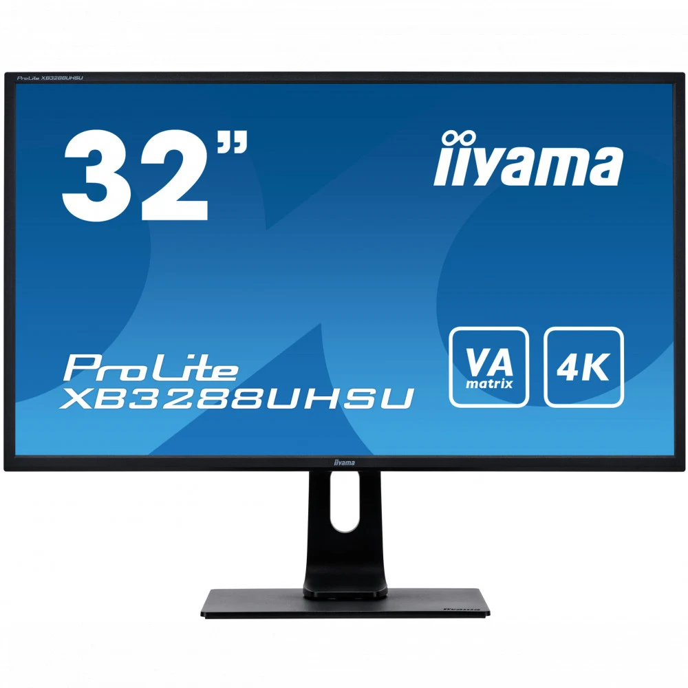 Монитор LCD 31.5'' [16:9] 3840x2160(UHD 4K) VA, nonGLARE, 300cd/m2, H178°/V178°, 3000:1, 80M:1, 1.07B, 3ms, DVI, 2xHDMI, DP, USB-Hub, Height adj, Tilt, Swivel, Speakers, Audio out, 3Y, Black