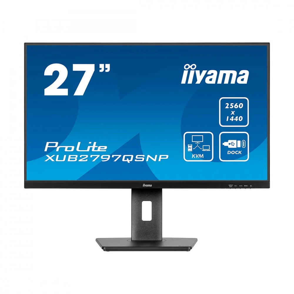 Монитор, iiyama, ProLite PL2797QP, XUB2797QSNP-B1, 27", 2560x1440, IPS, 16:9, 100 Гц, 300 кд/м, 1 мс, 16.7М, 1300:1, 178/178, HDMI*1, DP*1, USB*4, USB-C*1, Mini jack, высота/вращение/наклон/pivot, Ч
