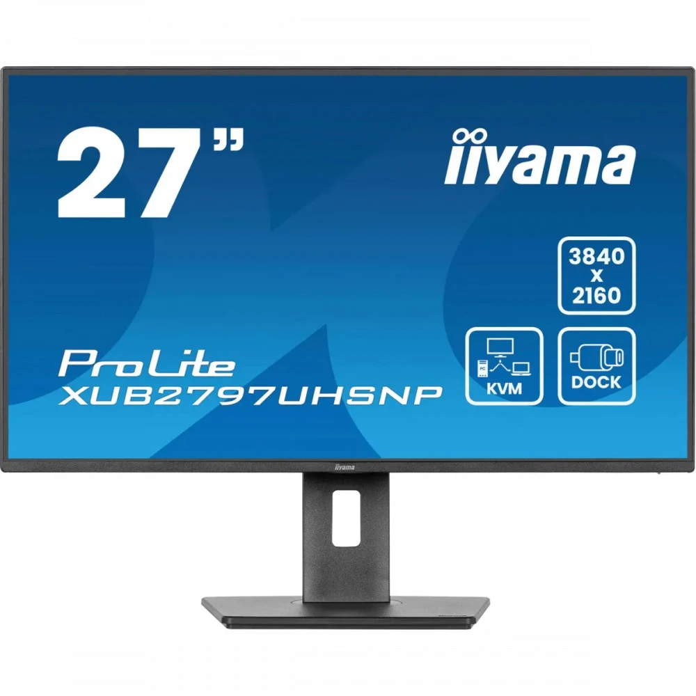 Монитор, iiyama, ProLite XUB2797UHSNP-B1, 27", 3840x2160, IPS, 60 ГЦ, HDMI x1, DP x1, USB (v3.2 x4), USB-C x1, 350 кд/м2, 1300:1, 4 мс, Регулировка наклона/поворота, 178/178, 16:9, Черный