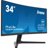 Монитор, iiyama, ProLite PL3494WQ, XCB3494WQSU-B1, 34", curved, 3440 x 1440, VA, 21:9, 120 Гц, 350 кд/м?, 0.4 мс, 16.7М, 3000:1, 178/178, HDMI*2, DP*1, USB*4, USB-C*2, Mini jack, высота/вращение/нак