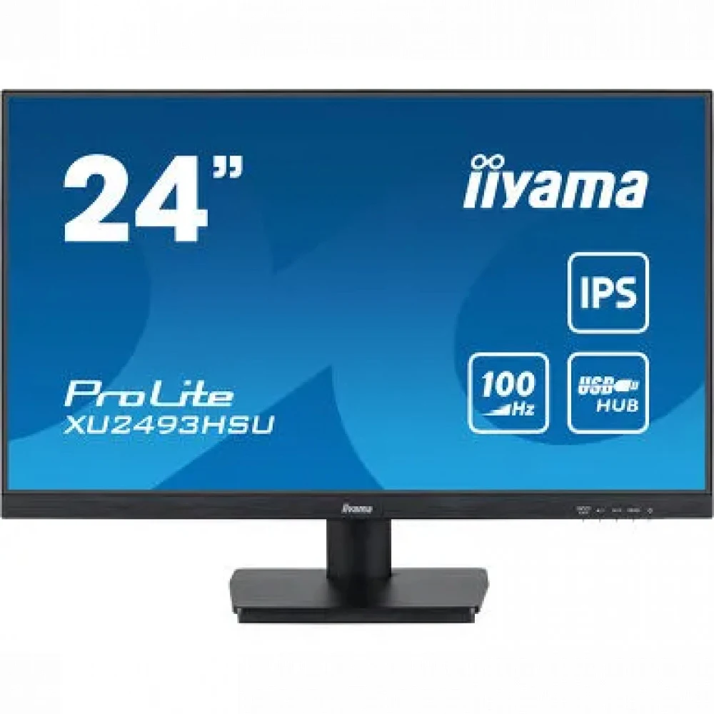Монитор, iiyama, ProLite PL2493HS, XU2493HSU-B7, 23.8", 1920 x 1080, IPS, 100ГЦ, HDMI*1, DP*1, USB*2, 300 кд/м2, 1300:1, 1мс, Регулировка наклона, 100х100 мм,178/178, 16:9, 16.7, Черный