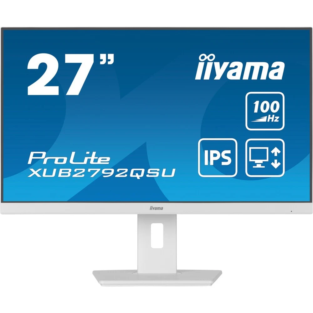 Монитор Iiyama 27" ProLite XUB2792QSU-W6 белый IPS LED 0.4ms 16:9 HDMI M/M матовая HAS Piv 250cd 178гр/178гр 2560x1440 100Hz DP Quad HD 2K (1440p) USB 6.1кг