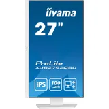 Монитор Iiyama 27" ProLite XUB2792QSU-W6 белый IPS LED 0.4ms 16:9 DVI HDMI M/M матовая HAS Piv 250cd 178гр/178гр 2560x1440 100Hz DP WQ USB 6.1кг