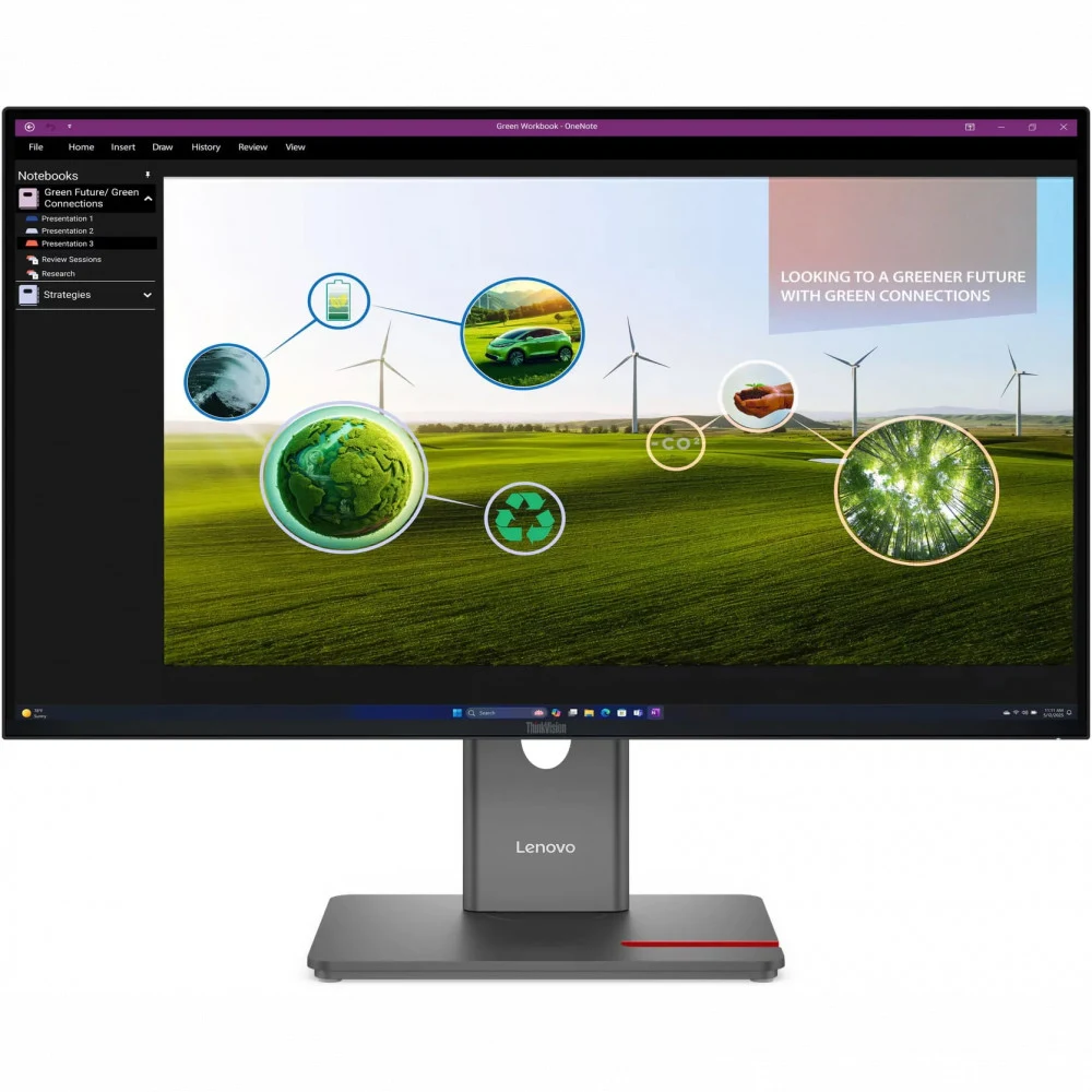 Монитор Lenovo ThinkVision P27Q-40 27" 16:9 QHD (2560x1440) IPS, 120Hz, 350N, 1xHDMI 2.1 TMDS, 1xDP 1.4, 1xDP 1.4 Out, 3xUSB-A (USB 5Gbps), 1xUSB-C (USB 5Gbps, PD 15W), 1xUSB-B (USB 5Gbps), LTPS, 1Y