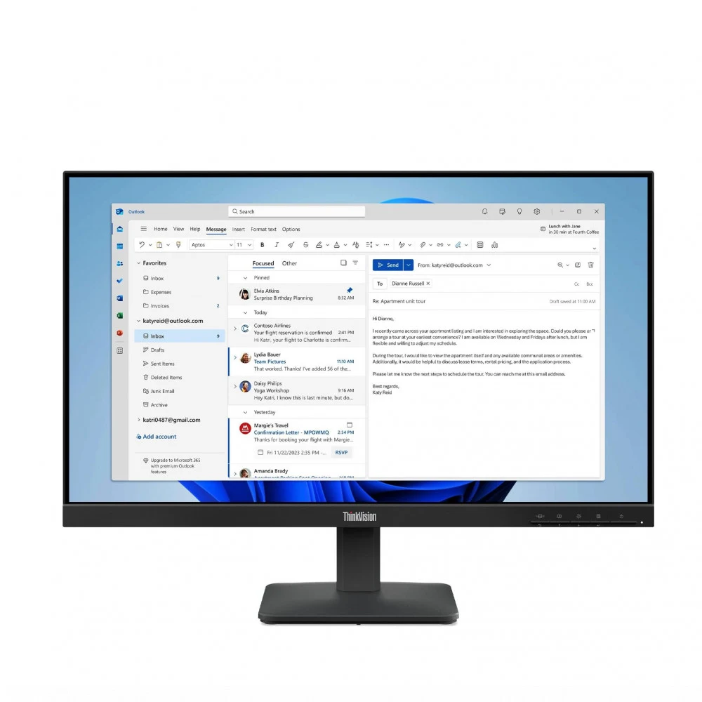 ThinkVision S24-4e 23.8 FHD 1920x1080 IPS/WLED/VGA,HDMI/100Hz/Гарантия 3 года/HDMI кабель в комплекте