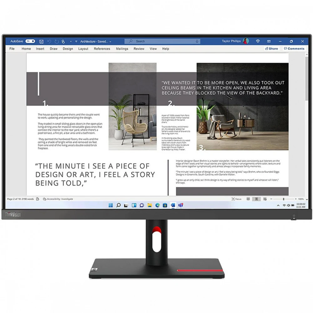 LCD 27" Lenovo S27i-30, 1920x1080 (IPS) 100Hz, 4ms, 250 cd/m2, 1000:1, HDMI/VGA
