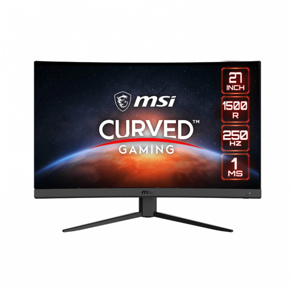 Изогнутый Игровой Монитор с частотой 250 Герц 27" MSI G27C4X, VA, 1920x1080 FHD, 250Hz, 1ms, 3000:1, 300cd/m2, Сurved 1500R, Угол Обзора 178/178, 16:9, VESA 100x100, 2xHDMI, 1xDP, 1xEarphone out, На