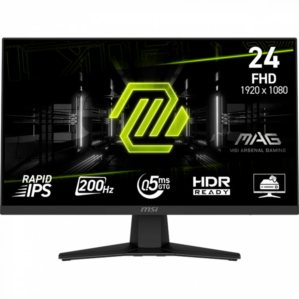 Монитор 23.8" MSI MAG 244F, Black, Rapid IPS, 1920x1080@200Hz, 300кд/м2, 1000:1, 0.5ms, HDMI, DP