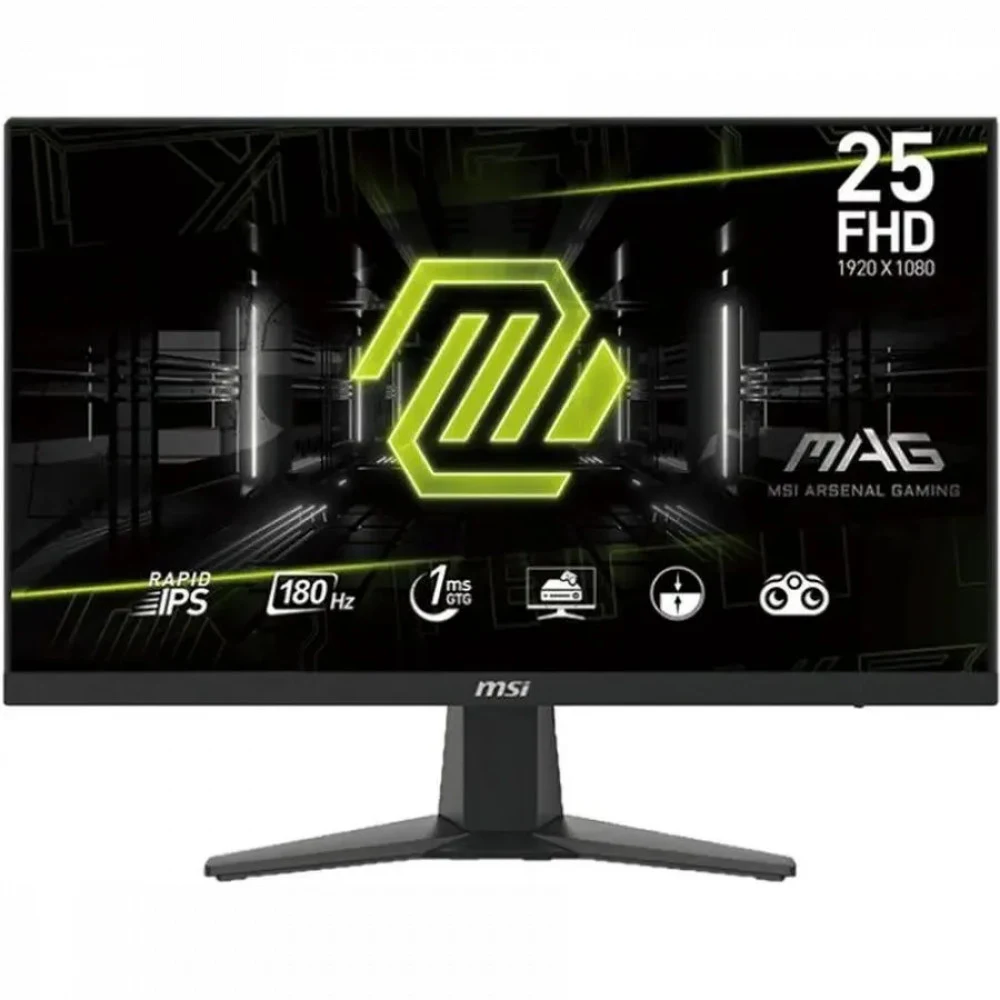 Монитор MSI MAG 256F 24,5" 16:9 FHD(1920x1080) Rapid IPS Flat,1ms(GTG),1000:1,100M:1,250nit,178/178,2xHDMI 2.0,1xDP 1.2, Tilt,VESA,180HZ,Black,1y war-ty