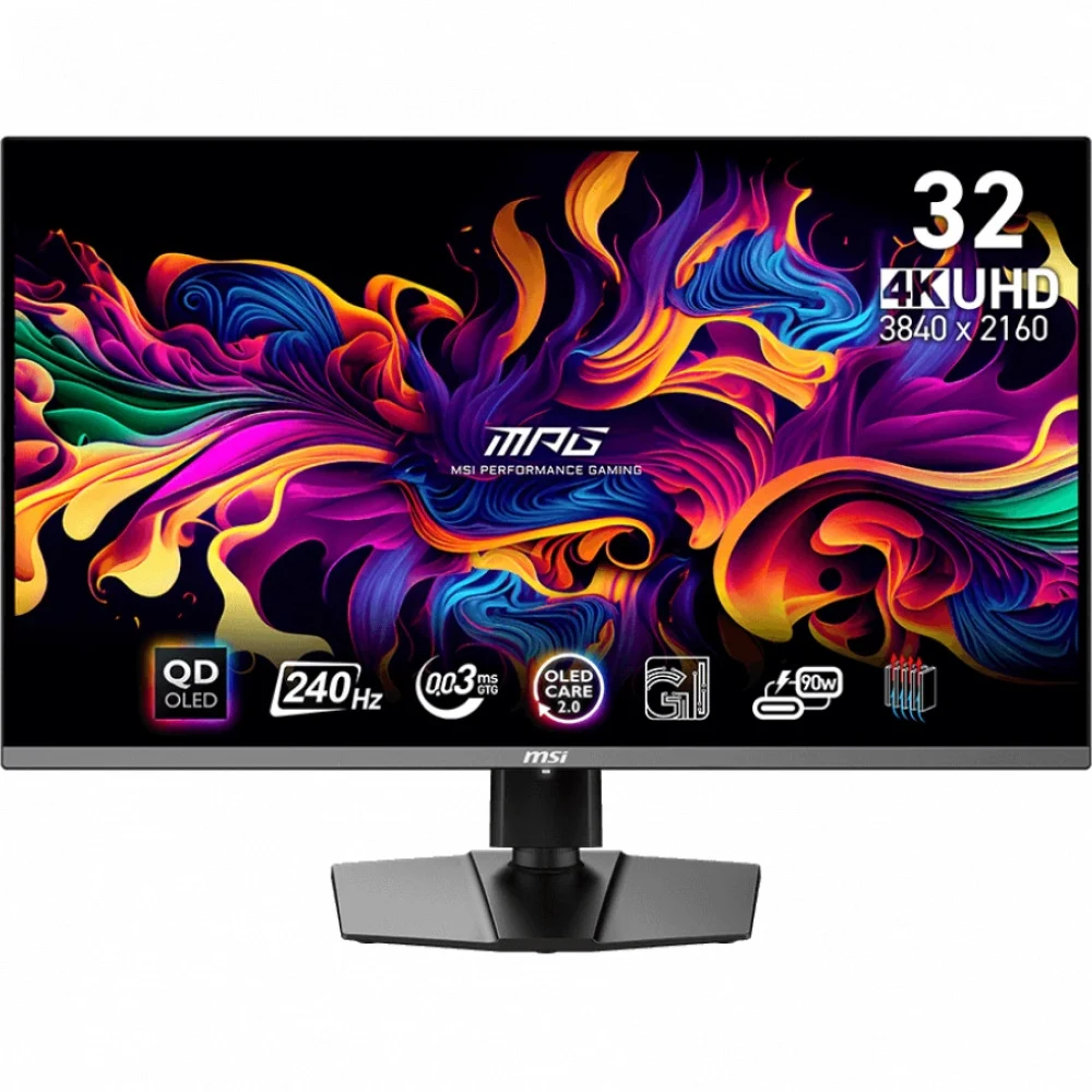 Монитор 31.5" MSI MPG 321URXW QD-OLED QD-OLED, 3840x2160, 240Hz, 0,03ms, 250сd/m, 1500000:1, HDR10 | 2xHDMI(2.1), DP(1.4a), Type-C(PD-90W), 2xUSB2.0 | HAS, Swivel, InPSU, Vesa 100, White