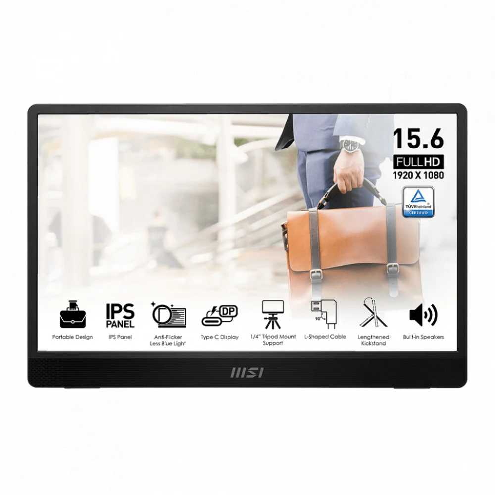Портативный Ультратонкий Монитор 15.6" MSI PRO MP161 E2 IPS 1920х1080 60Hz 4ms Черный