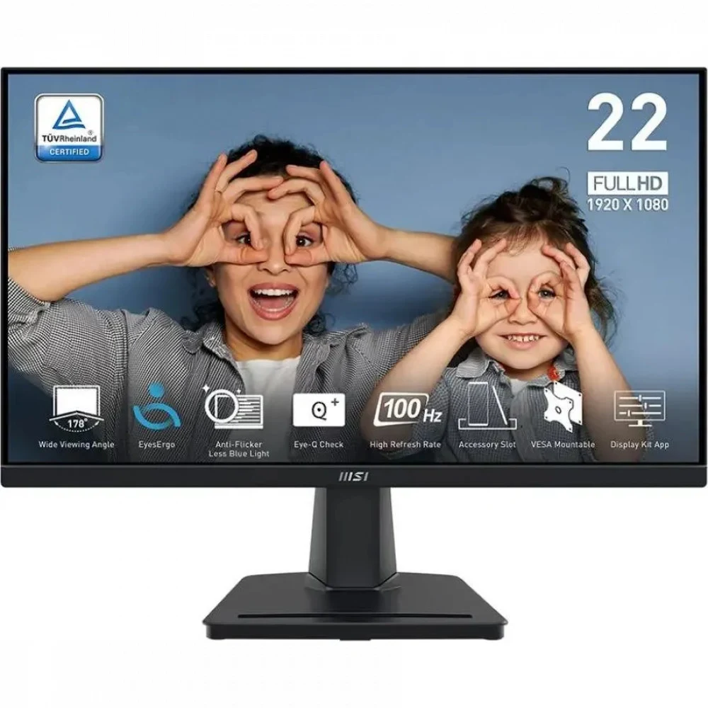Монитор MSI 21.45" Pro MP225V черный VA 16:9 HDMI матовая 4000:1 300cd 178гр/178гр 1920x1080 100Hz VGA FHD 2.5кг