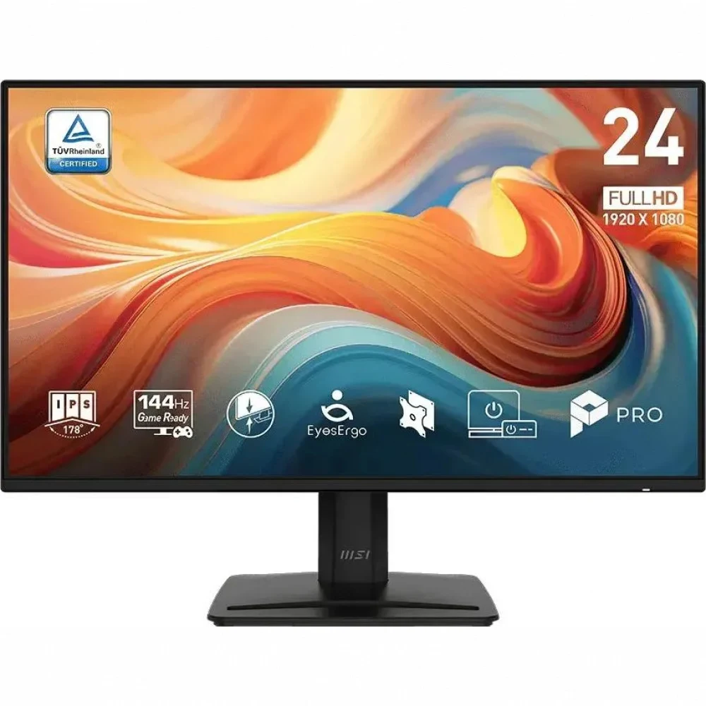 Монитор MSI PRO MP242 E14A 23.8" 16:9 FHD(1920x1080) IPS Flat,4ms(GTG),1500:1,100M:1,300nits,HDMI,DP,VGA(D-Sub),Speaker,Tilt,,VESA,144Hz,Black,1y war-ty