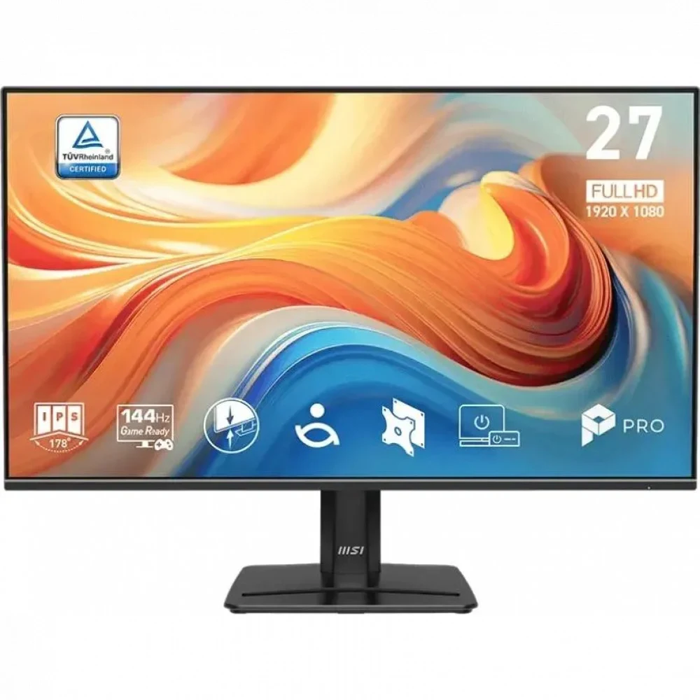 Монитор MSI PRO MP271 E14A 27" 16:9 FHD(1920x1080), IPS Flat, 4ms(GTG), 1500:1, 100M:1, 300nits, 178/178, HDMI 2.0, DP 1.4a, VGA, Speaker, Tilt, 144HZ, Black, 1y war-ty