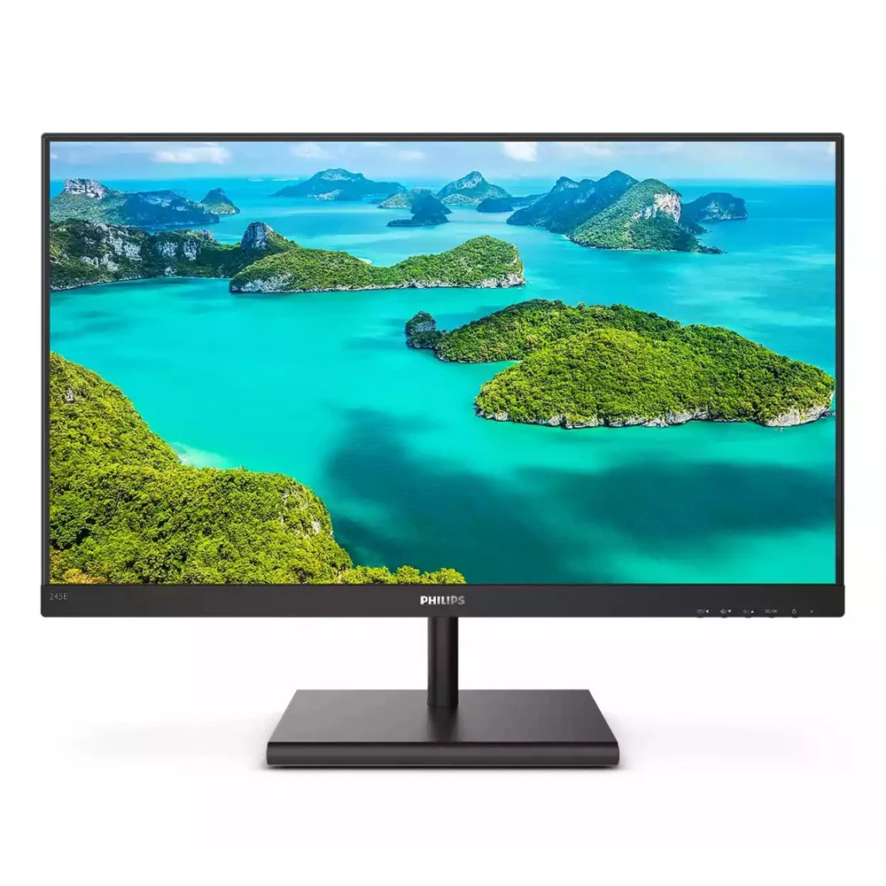 Монитор с Кристальным Изображением 2К 23.8" PHILIPS 245E1S/00 IPS 2560 x 1440 с частотой 75Гц 4ms 250cd/m 178/178 1000:1 1xHDMI 1xD-SUB Black