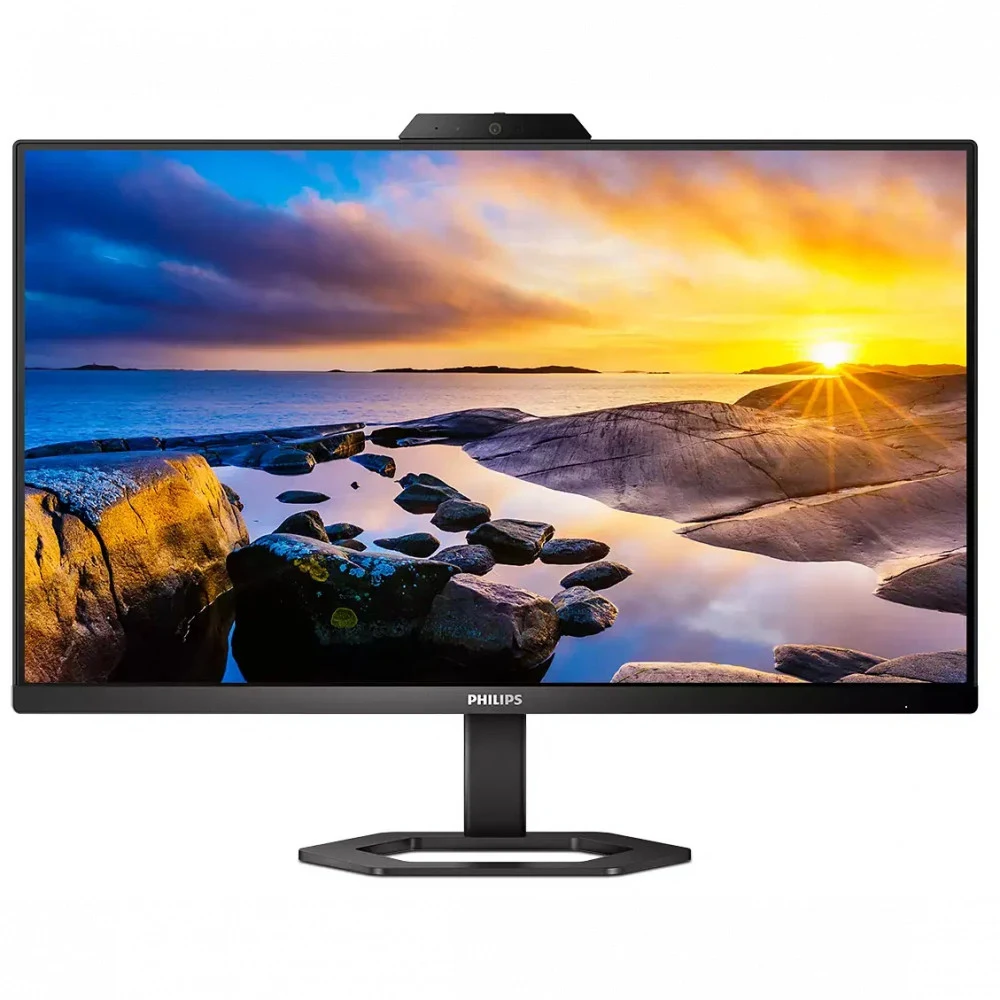 Монитор Philips 24E1N5300HE 23.8'', 1920x1080, IPS, 75hz, 80M:1, 300cd, 1ms, HDMI 1.4, DP 1.2, 4xUSB 3.2, Type-C 65W, Speakers, web-cam 5.0mpx, H. adj 130mm, pivot, VESA, 3Y, Black/ Philips 24E1N530