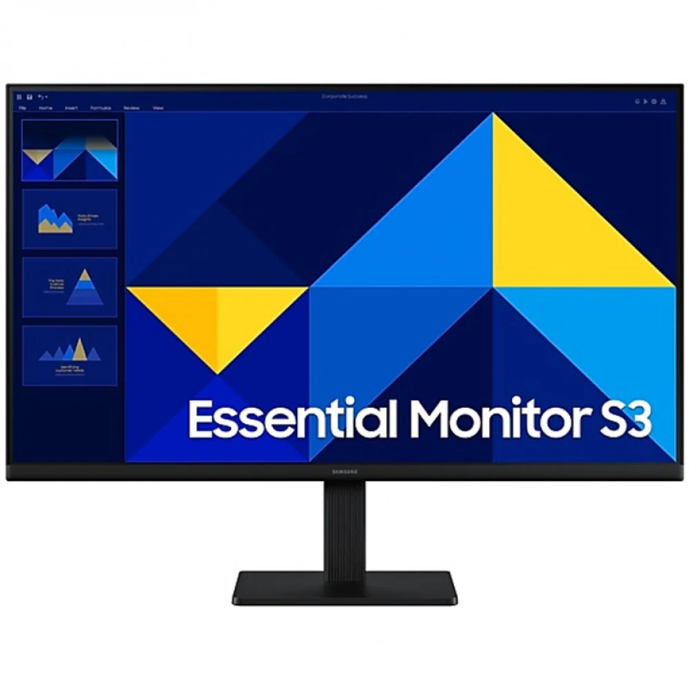 Монитор, Samsung, LS27D304GAIXCI, Essential S3 FHD, 27", 1920x1080, IPS, 100 Гц, 16:9, 250 кд/м2, 1000:1, 5 мс, 178/178, 16.7 млн., VGA*1, HDMI*1, VESA 100*100 мм, Регулировка наклона, кабель HDMI в