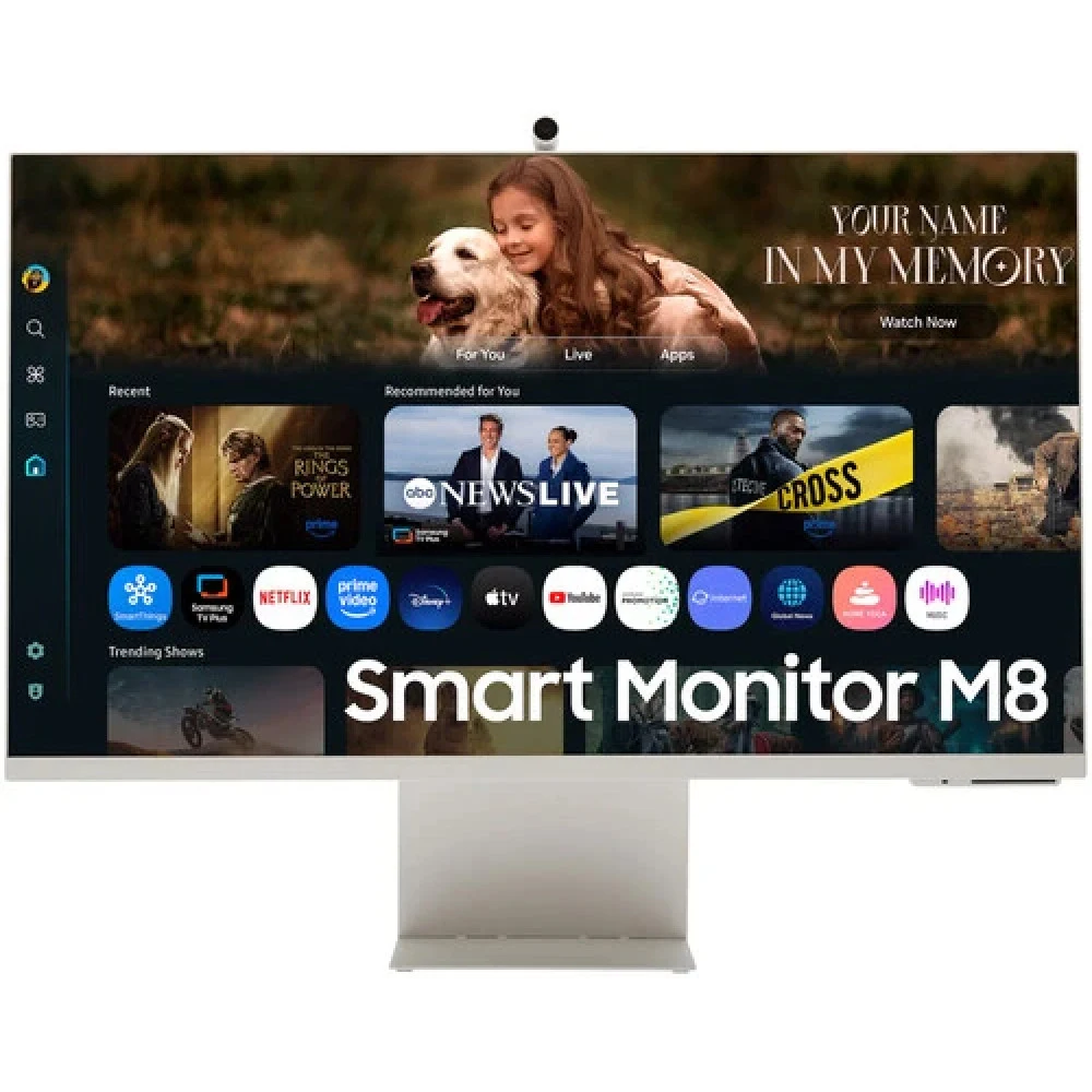 Монитор 32" SAMSUNG S32FM803UI Smart M8 M80F VA, 3840x2160, 60Hz, 4ms, 400сd/m, 3000:1, HDR10 | HDMI(2.0), Type-C(PD-65W), 2xUSB2.0 | HAS, Pivot, ExPSU, Speakers, Vesa 100, White