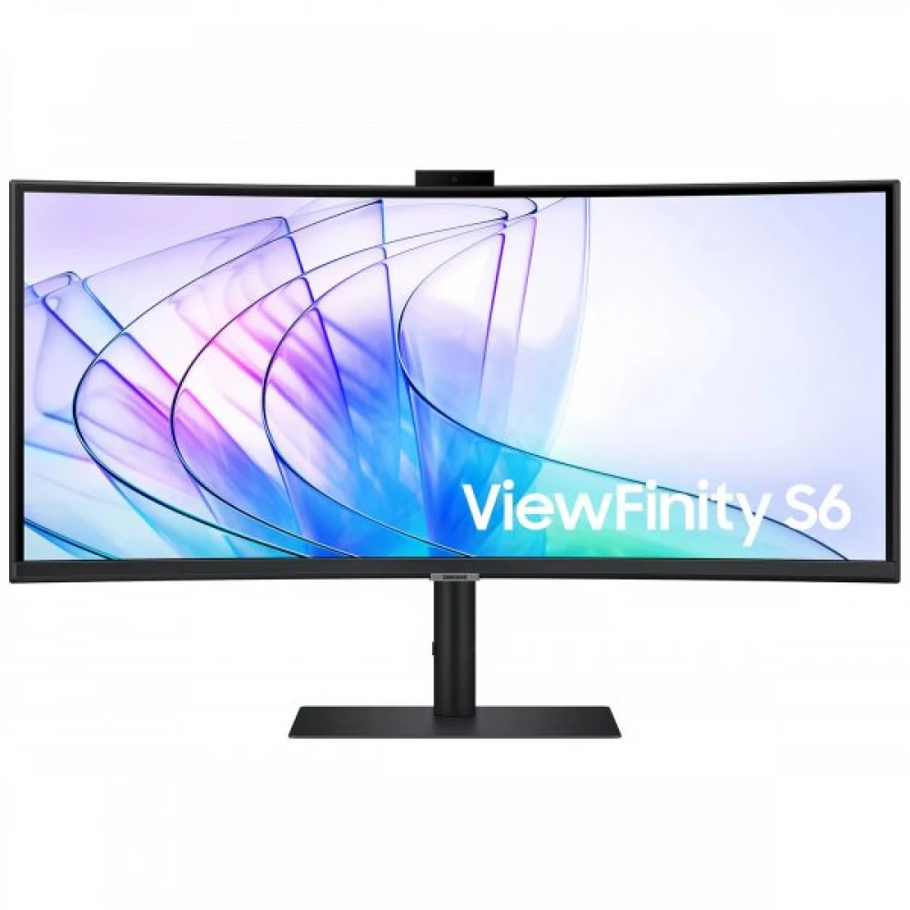 Монитор, Samsung, LS34C650VAIXCI, ViewFinity S6, 34", Изогнутый, Встроенная камера, Динамики, 3440x1440, VA, 100 Гц, 21:9, 350 кд/м2, 3000:1, 5 мс, 178/178, 1.07 млрд., DP*1, HDMI*1, USB-C*1, Аудиоп