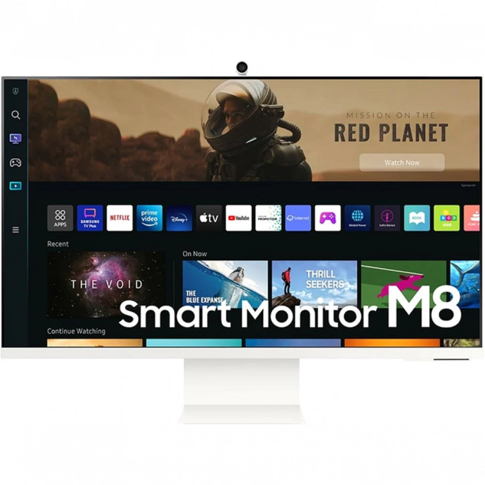 4K Smart Монитор 32" SAMSUNG M8 LS32DM801UIXCI VA 3840x2160 60Hz 4мс 400кд/м2 3000:1 1xHDMI 1xUSB-C 2xUSB2.0, USB-C Charging Power, Встроенные колонки 2x5W, Регулировка высоты 120мм, Camera, Цвет: Б
