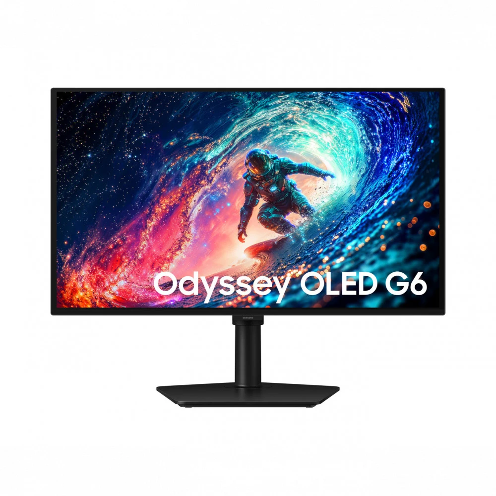 Монитор, Samsung,Odyssey OLED G6 G61SH QHD, LS27HG610SIXCI, 27", 2560x1440, OLED, 240 Гц, DP*1, HDMI*1, Аудиопорт*1, 1000000:1, 200 кд/м, 0.03 мс, Регулировка наклона, 178/178, 16.7М, 16:9, Черный