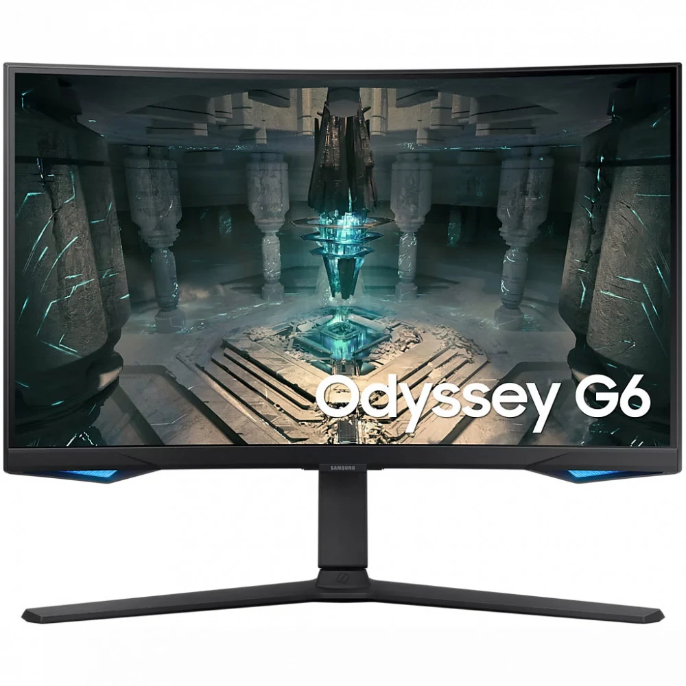 Изогнутый Игровой монитор Odyssey G6 Smart 27" SAMSUNG LS27BG650EIXCI, VA, 2560x1440 (2K QHD), 240Hz, 1мс, 350кд/м2, 2500:1, Curved 1000R, 2xHDMI, 1xDP, Выход для подключения наушников, 2xКонцентрат