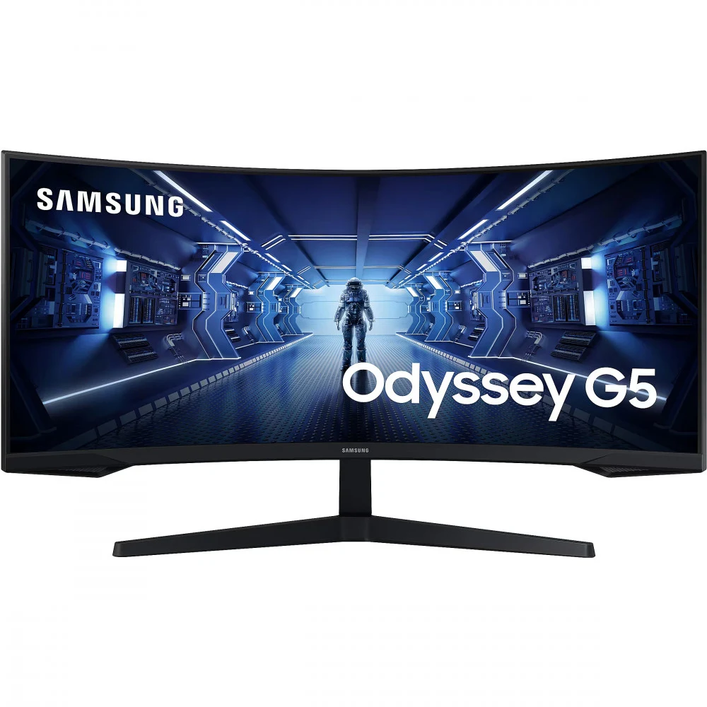 Монитор Samsung 34" Odyssey G5 LC34G55TWWPXEN черный VA LED 21:9 HDMI матовая 250cd 178гр/178гр 3440x1440 165Hz FreeSync Premium DP UW 5.6кг