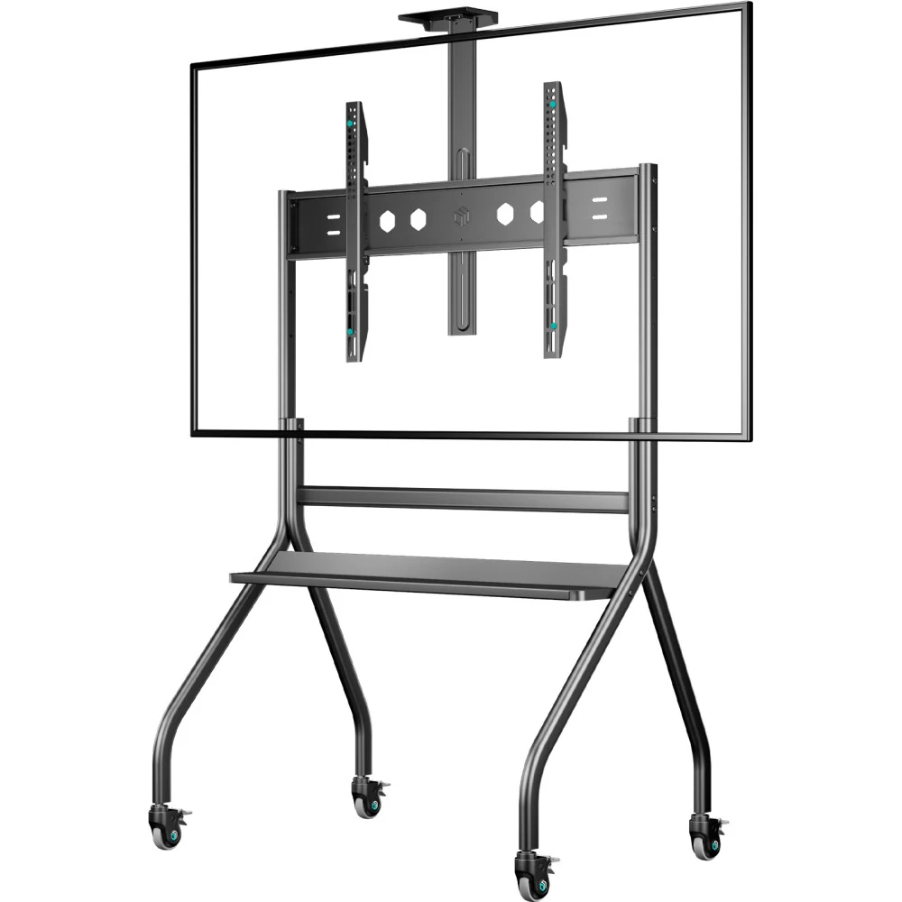 ONKRON Стойка TS2080cn ЧЕРНЫЙ Мобильная стойка для диагоналей 60"-120". Максимальная нагрузка: 150 кг, VESA: 200х200 ~ 1000х600 мм, Регулировка высоты: 1280 ~ 1580 мм. Кабель-канал внутри столбов, Р