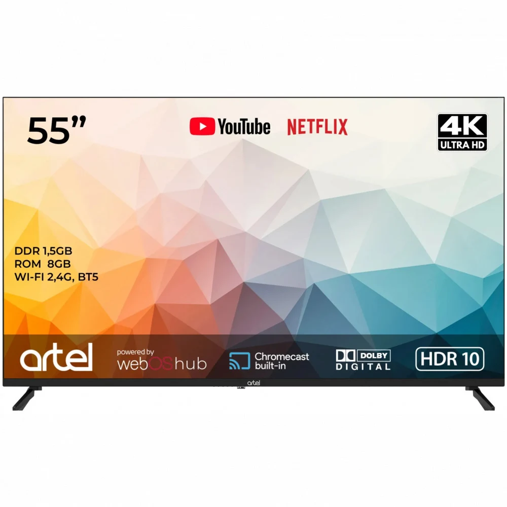 TV ART A55MQA800 Черный KZ Диагональ 55.0 дюйм Поддержка HD 4K UHD Разрешение 3840x2160
