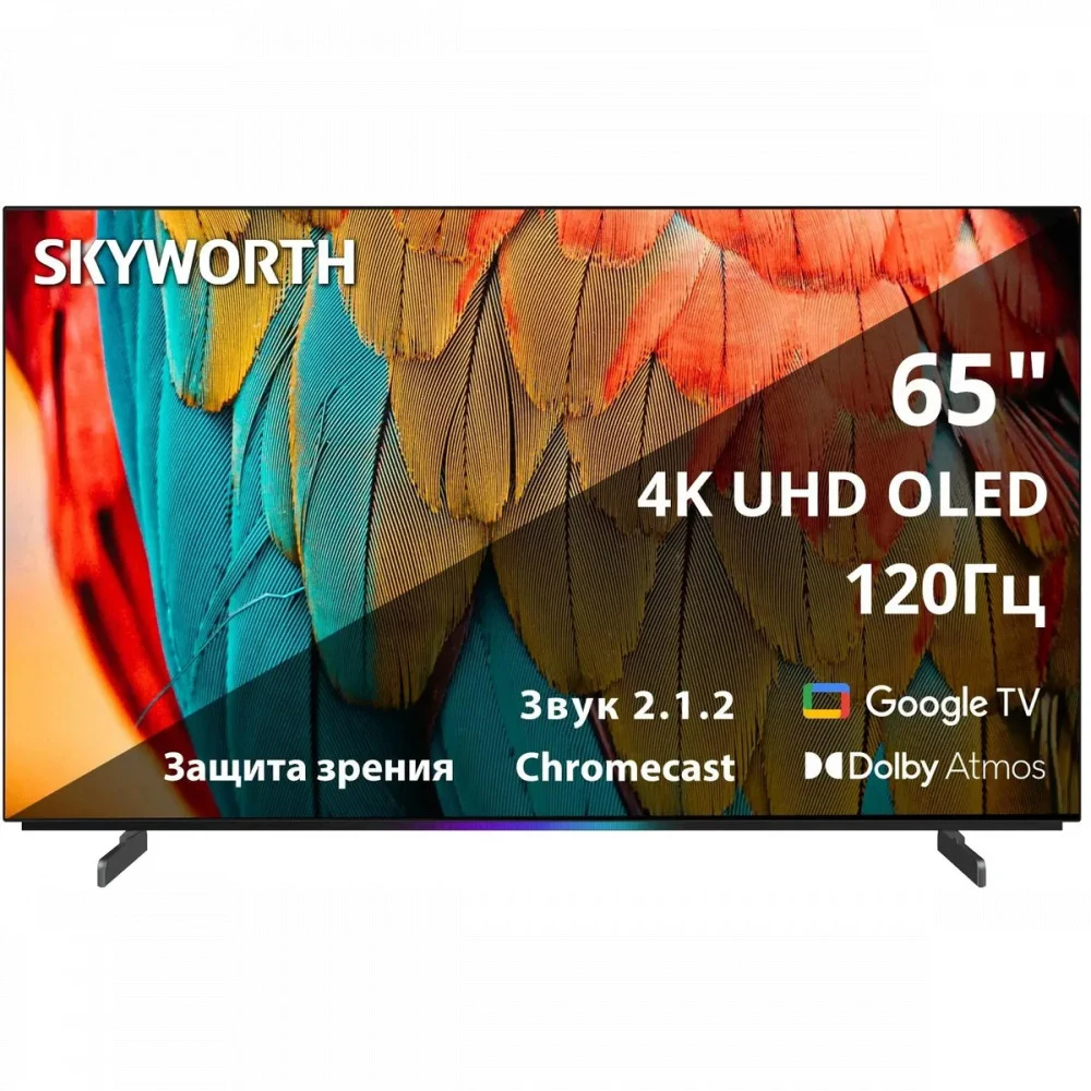 65'' OLED, Ultra HD, Google TV, 900Nit, Bluetooth, 120Hz, Freesync Premium (AMD), 2.1.2 ch (2*12W+20W SUB+5W*2) Dolby Atmos, 4хHDMI, 2хUSB, Digital Audio Output, Composite output, LAN,CI, динамическ