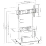 Мобильная стойка для ТВ Brateck T1035ME, напольный, 37"-100" до 150 кг, Black