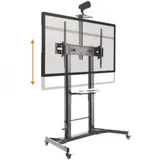 Стойка мобильная Brateck TTL03H-610TW Данная мобильная стойка премиум-класса на колесах позволяет перемещать телевизор или монитор в любую комнату вашего дома или офиса. Это устройство универсально