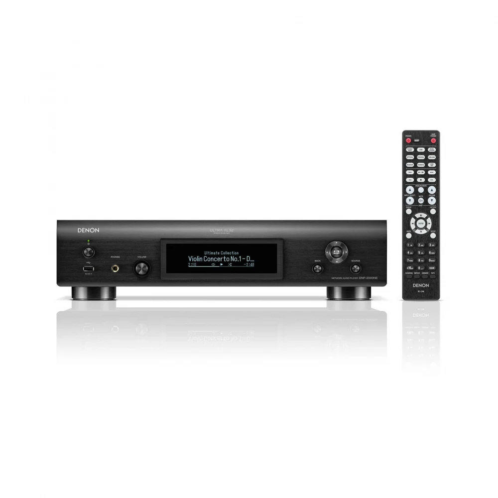 DENON Медиаплеер (стример) DNP-2000NE ЧЕРНЫЙ Сетевой плеер, поддержка Spotify, Tidal, Amazon Music, интернет-радио, возможность обрабатывать аудио с дисков NAS. Ethernet, Wi-Fi, Bluetooth и Apple Ai