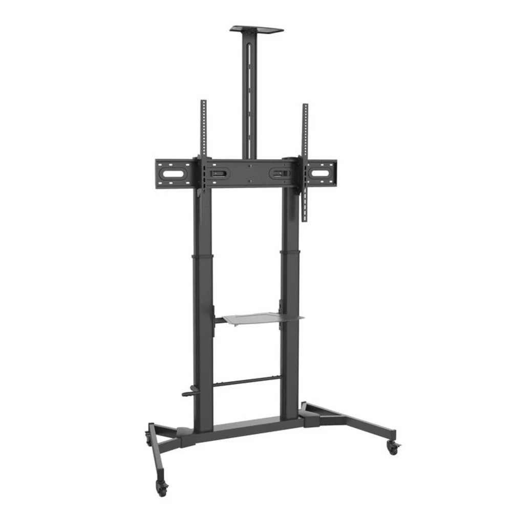 Digis DSM-P1106CH Стойка мобильная для ТВ 55"-100" до 100 кг, VESA до 1000x600mm, наклон -15°/+5°, безинструментальная регулировка высоты ТВ и полок для камеры и источников.